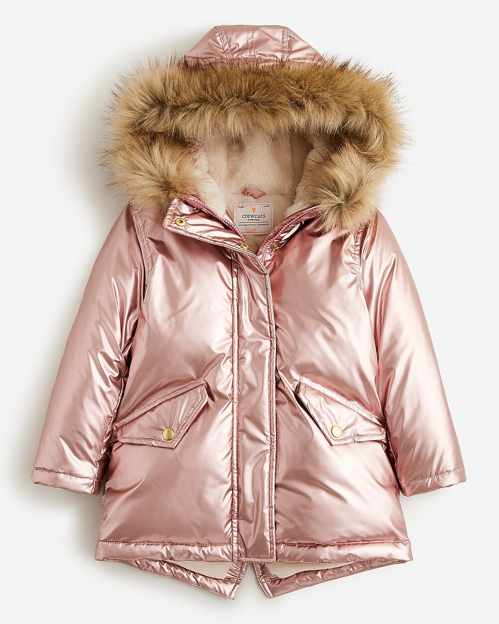 Girls' metallic fishtail parka with PrimaLoft® | J. Crew US