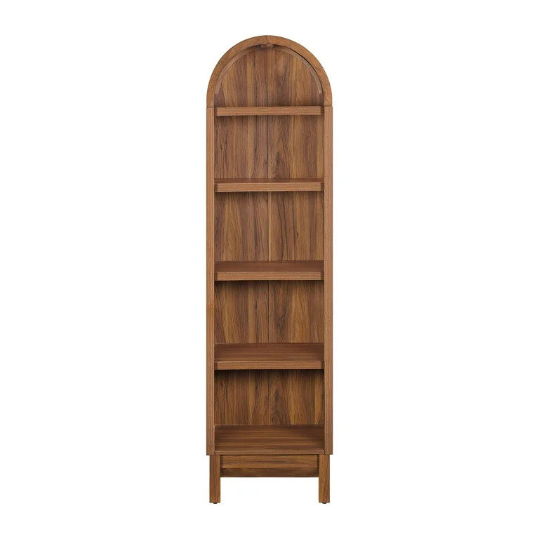 Better Homes & Gardens Juliet Narrow Arch Bookcase, Walnut Finish - Walmart.com | Walmart (US)