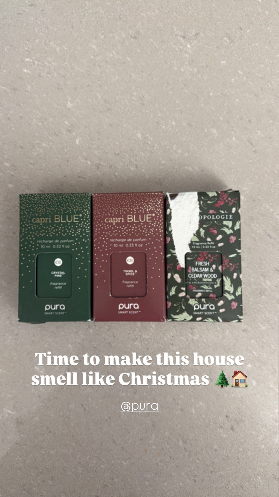 Let’s get this house smelling like Christmas 🌲🏠 

Pura, home diffuser, clean home products, Christmas scents, Capri Blue diffuser, blasam scent, holiday Pura, gift ideas 

#LTKHome #LTKHoliday #LTKSeasonal