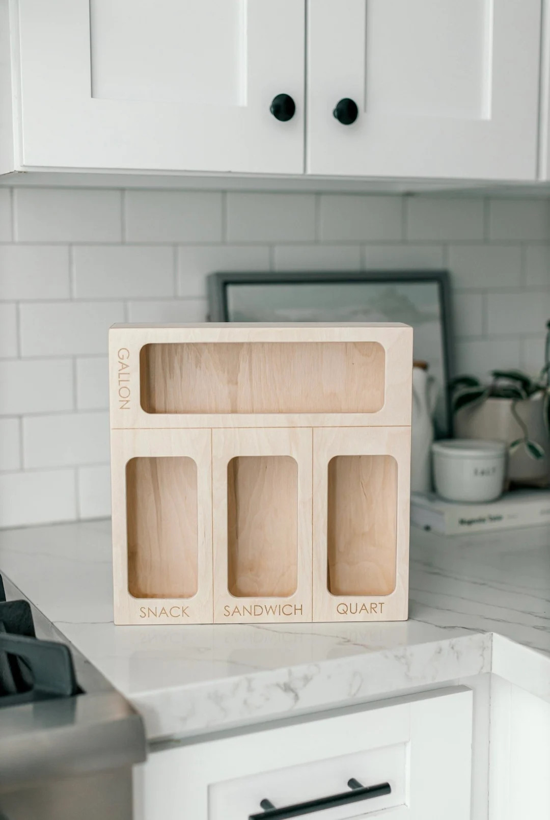 Bag Organizer Box, Drawer Organizer, Minimalist Wooden Organizer, Plastic Bags, Minimalist, Kitch... | Etsy (US)