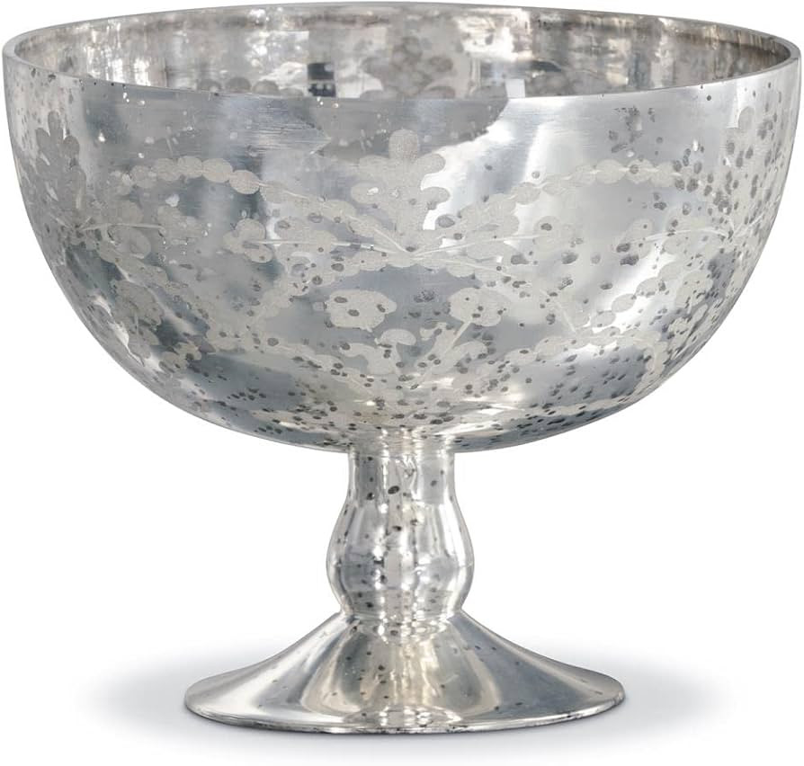 Park Hill Collection Etched Mercury Glass Garland Compote Vase | Amazon (US)