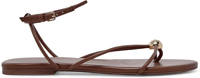 Strappy Flat Sandals for Women Comfortable Open Round Toe Sandals Dressy Beach Thong Flip Flop Sl... | Amazon (US)