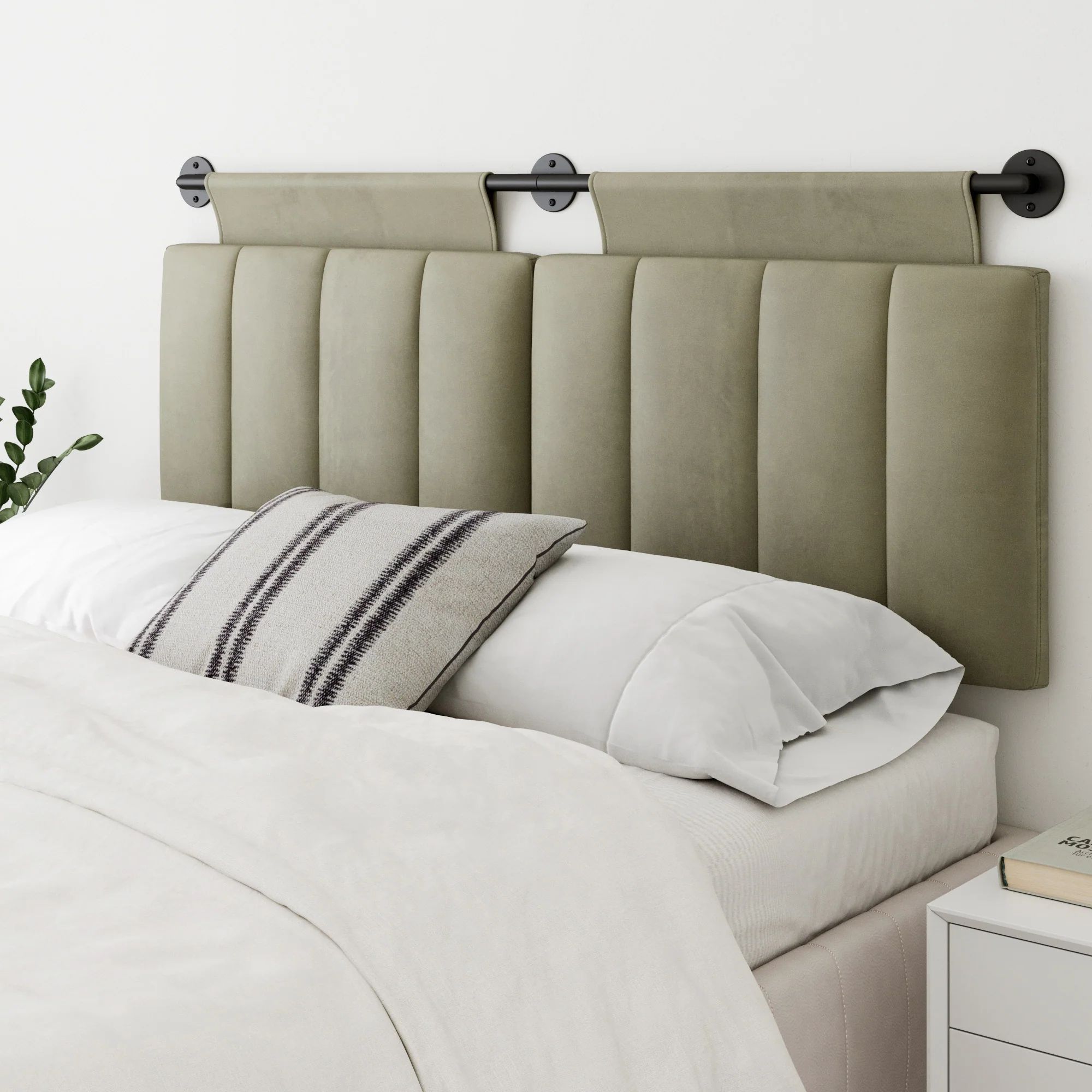 Channel Tufted Queen Wall Mount Headboard | Nathan James