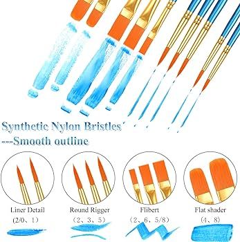 20 Pcs Paint Brushes, Paint Brush Set, Paint Brushes for Acrylic Painting, Watercolor Brushes, Ac... | Amazon (US)