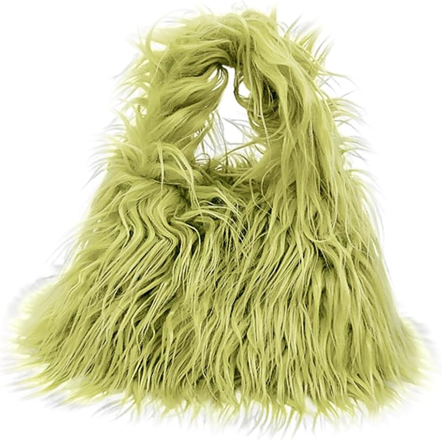 Faux Fur Handbags Furry Fluffy Fuzzy Bags Plush Tote Cute Handbag Faux Fur Crossbody Bag Shoulder... | Amazon (US)