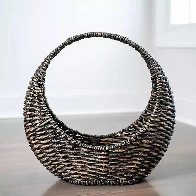 Brown Woven Half Moon Basket | Kirkland's Home