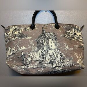 Pierre Deux Vintage French Country Bucket Tote Overnight Travel Bag Toile Print | Poshmark