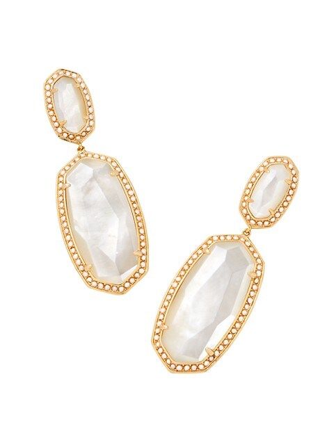 Elle 14K-Gold-Plated, 1.4MM Freshwater Pearl, & Mother-Of-Pearl Drop Earrings | Saks Fifth Avenue