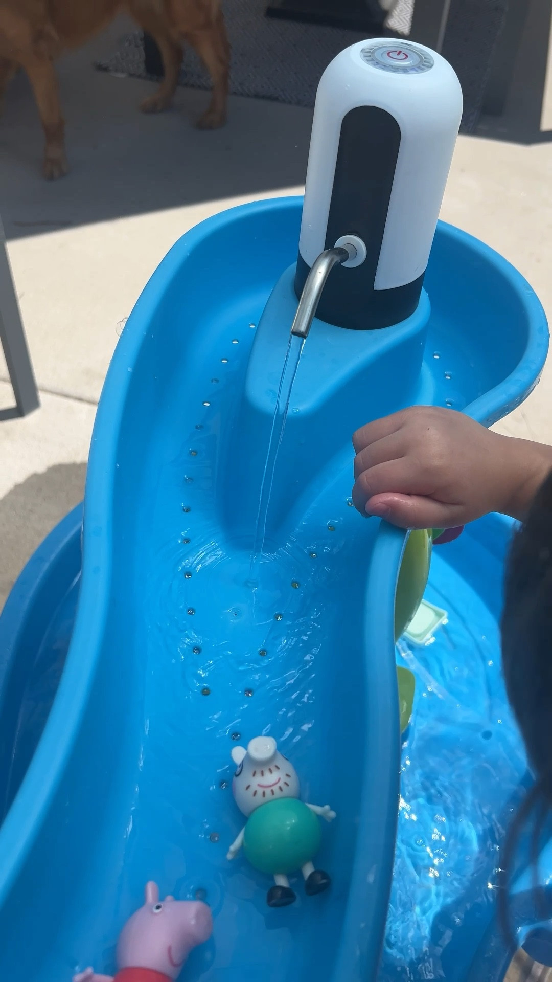 Water pump to use for the water table. I folded the rubber hose and inserted it in the space in the top and threaded it down to the water table so it would continuously flow. 10/10! 💛🫶🏼😎

#LTKHome #LTKKids #LTKSeasonal