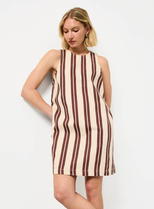 Buy Rust Stripe Denim Mini Shift Dress 12 | Mini | Tu | Tu Clothing
