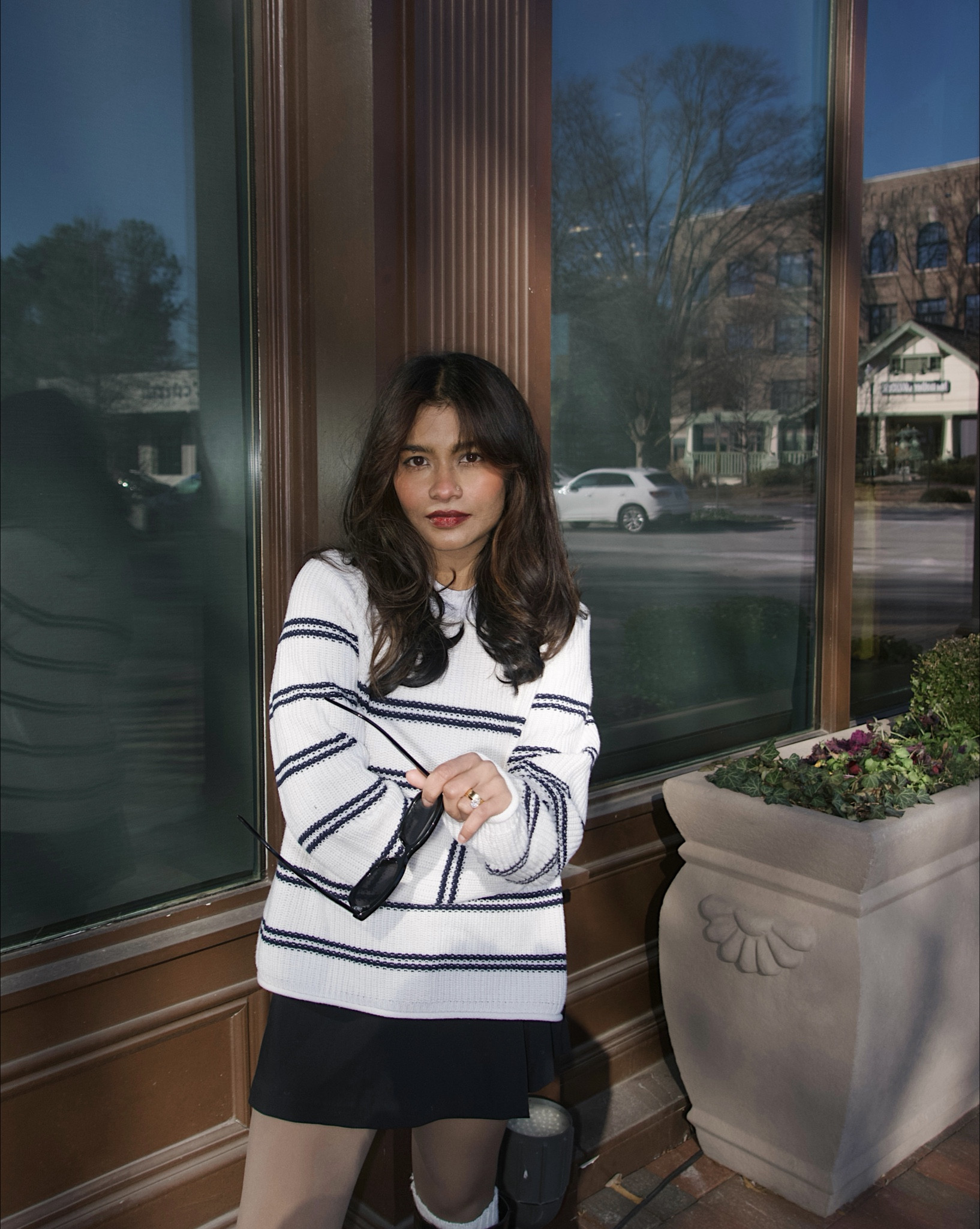 Winter + spring petite (+ mom friendly) outfit

Wearing medium in sweater (very lightweight) 
Small in black mini skirt 

Also wearing: coffee colored fleece lined leggings


#LTKSeasonal #LTKootd #LTKPetite