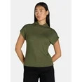 Time and Tru Women's Mock Neck Hacci Knit Tee, Sizes XS-XXXL - Walmart.com | Walmart (US)