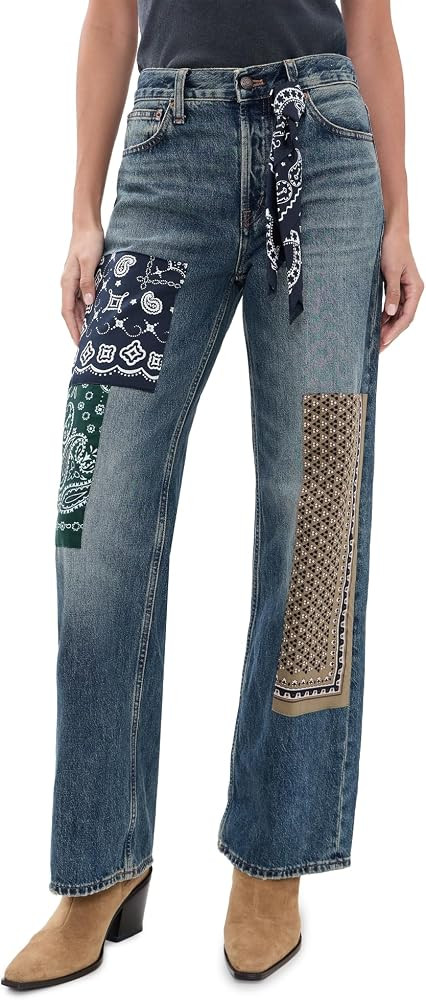 Madewell Women's Low-Slung Baggy Patchwork Jeans | Amazon (US)