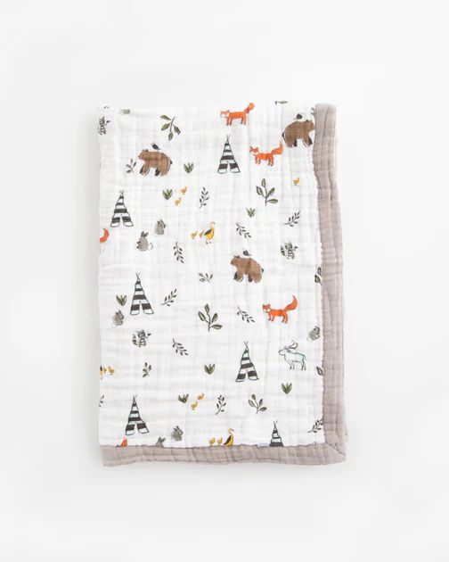 Cotton Muslin Baby Quilt - Forest Friends | Little Unicorn