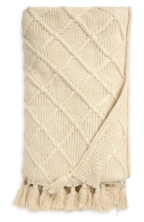 NEXT Cable Knit Throw Blanket in Cream at Nordstrom | Nordstrom