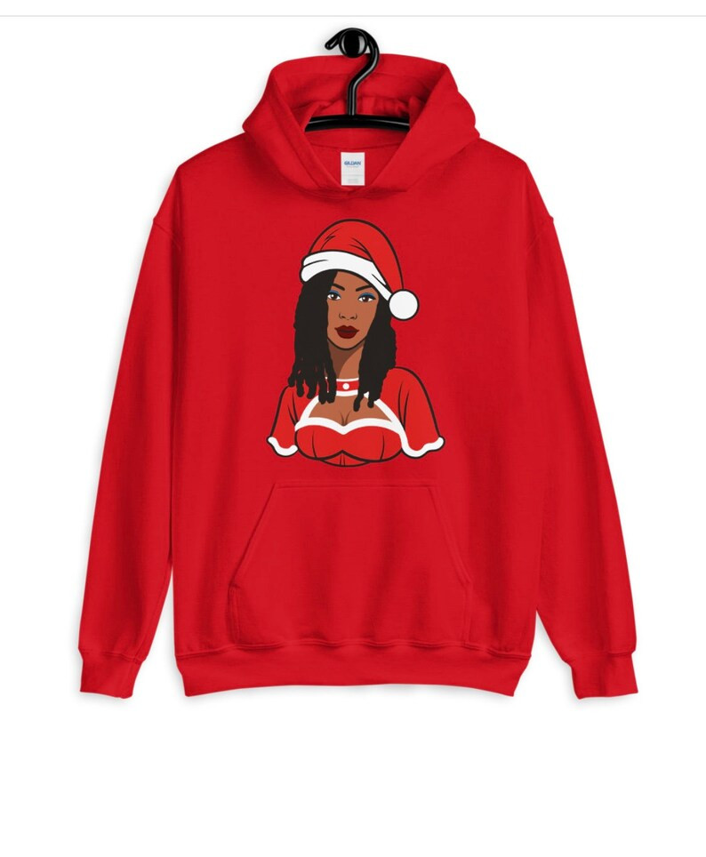 Read the full title
    Locs Santa Christmas hoodie | Etsy (US)