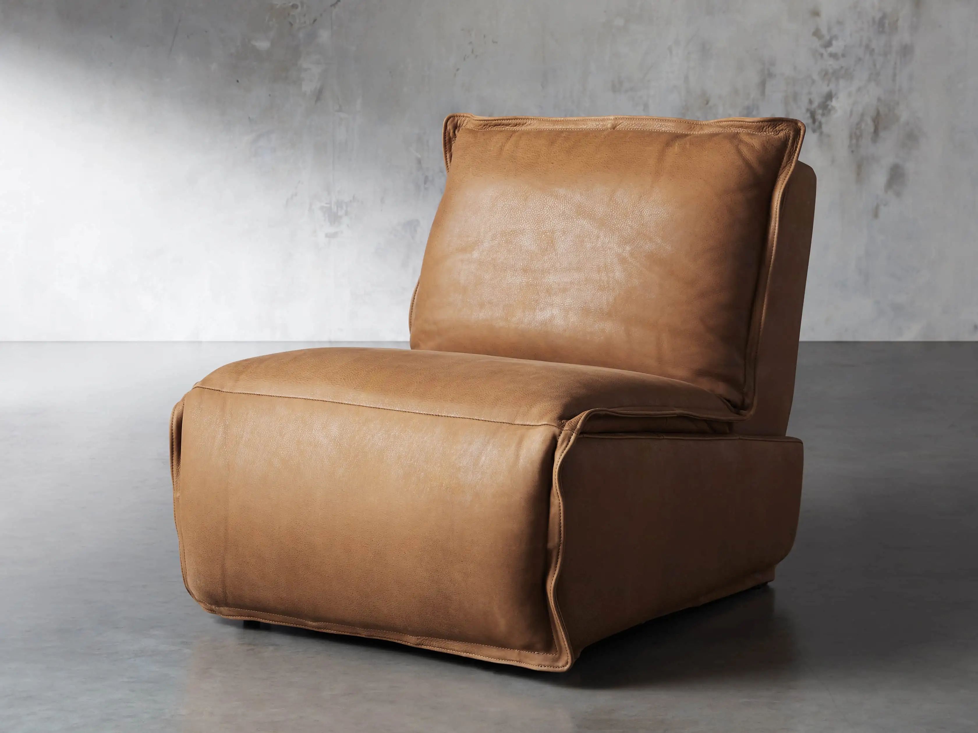 Rowland Leather Armless Motion Recliner | Arhaus