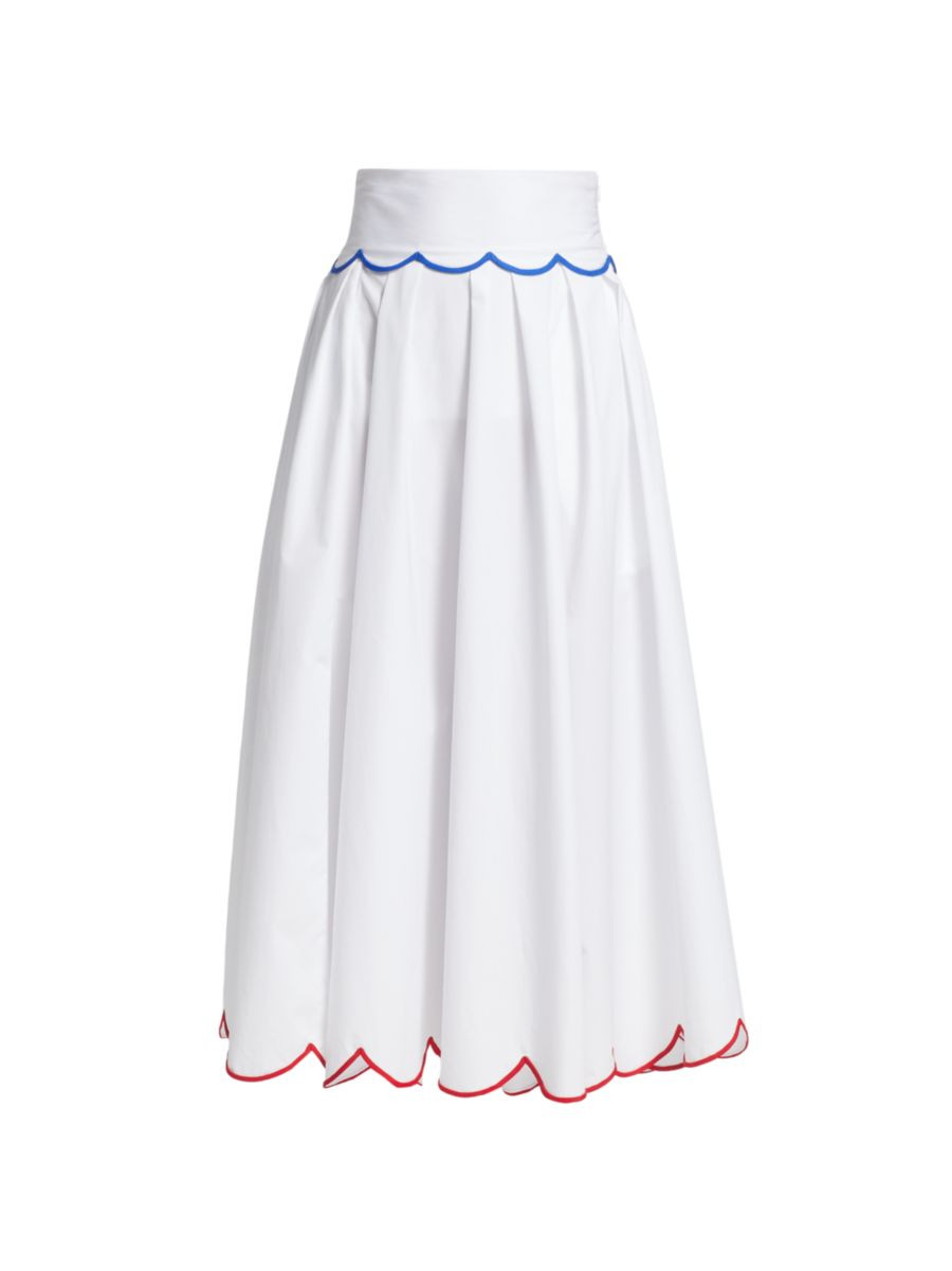 Pleated Scallop-Hem Midi-Skirt | Saks Fifth Avenue