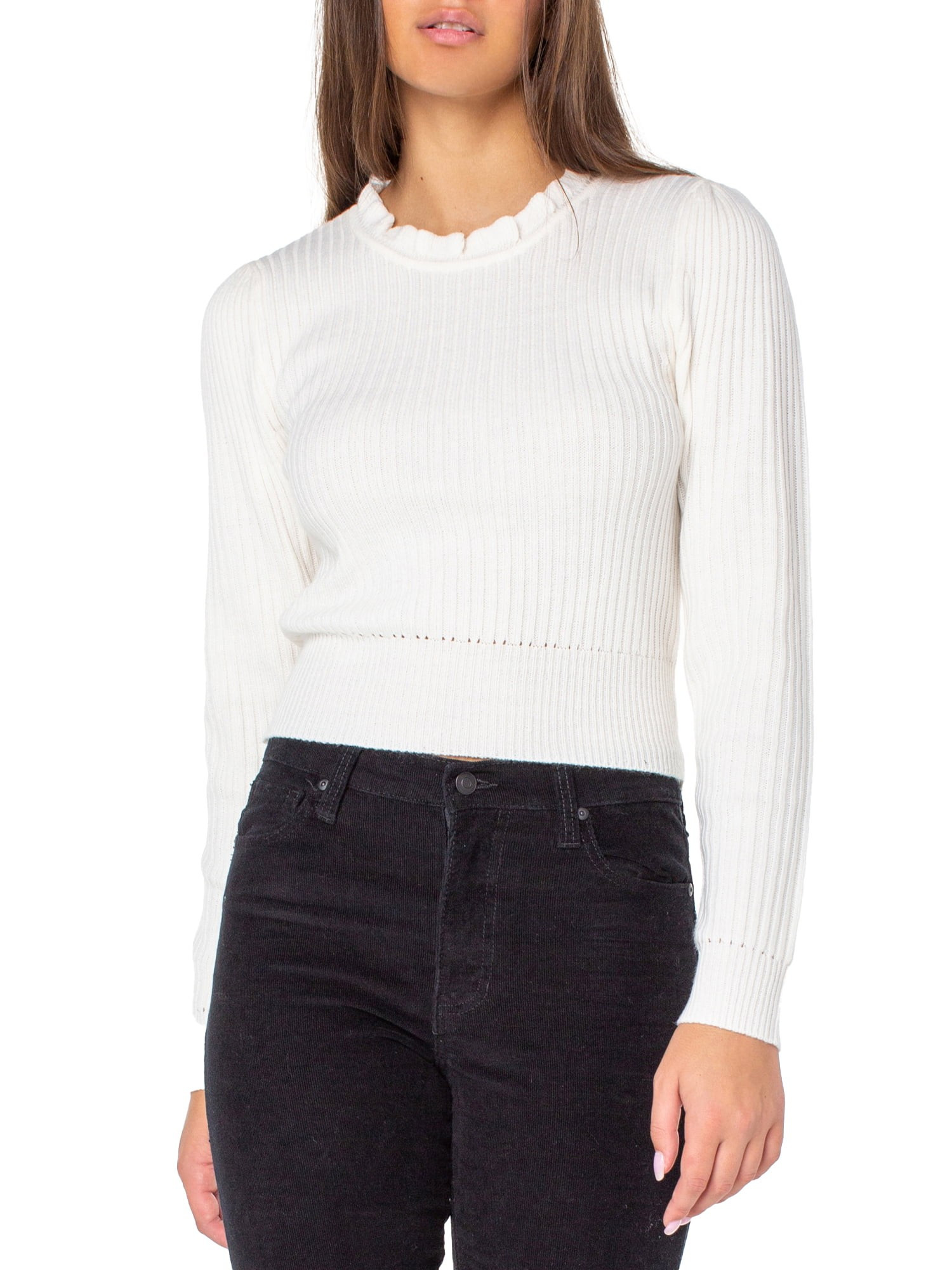 Celebrity Pink Women's Ruffle Sweater - Walmart.com | Walmart (US)