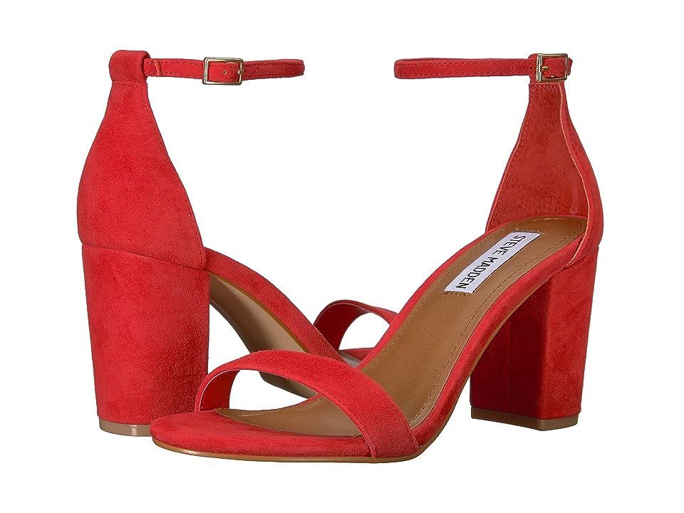 Steve Madden Exclusive - Declair Block Heeled Sandal (Red Suede) High Heels | Zappos