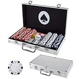Poker Chip Set for Texas Holdem, Blackjack, Gambling with Carrying Case, Cards, Buttons and Dice ... | Amazon (US)