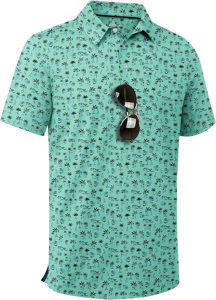 ZITY Men's Golf Shirts Short Sleeve Moisture Wicking Performance Print Patterns Casual Collared G... | Amazon (US)