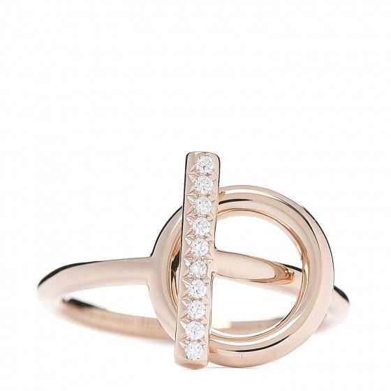 18K Rose Gold Diamond PM Echappee Ring 54 6.75 | Fashionphile