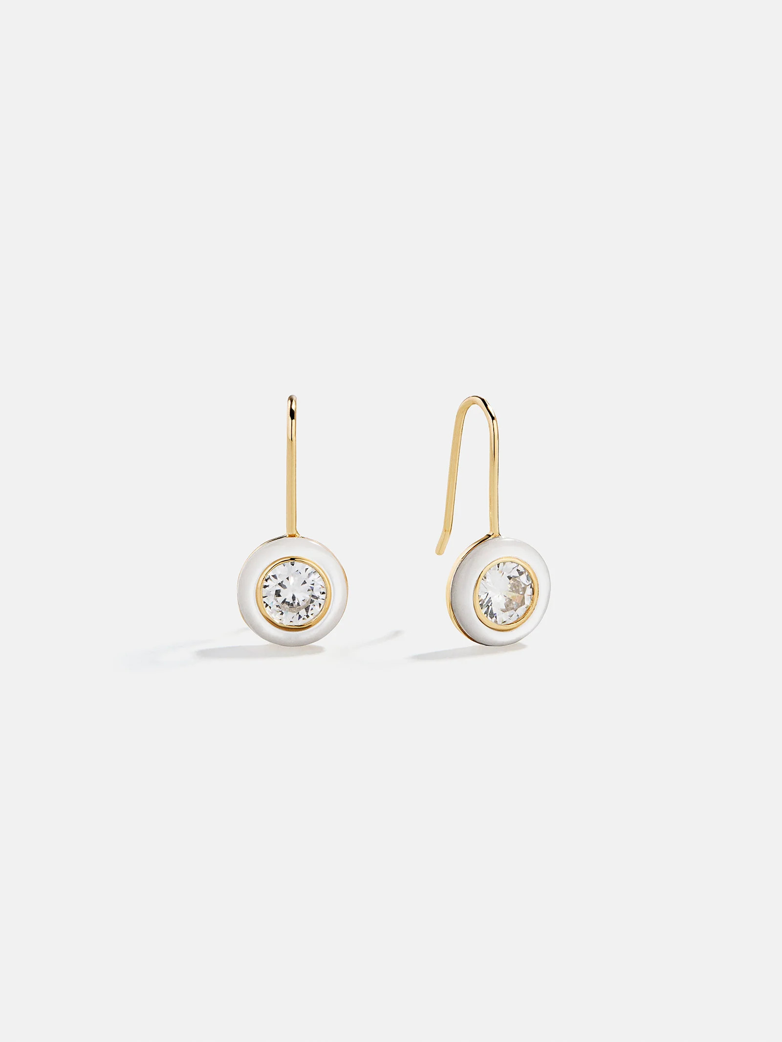 Fallon 14K Gold Semi-Precious Earrings - White Quartz | BaubleBar