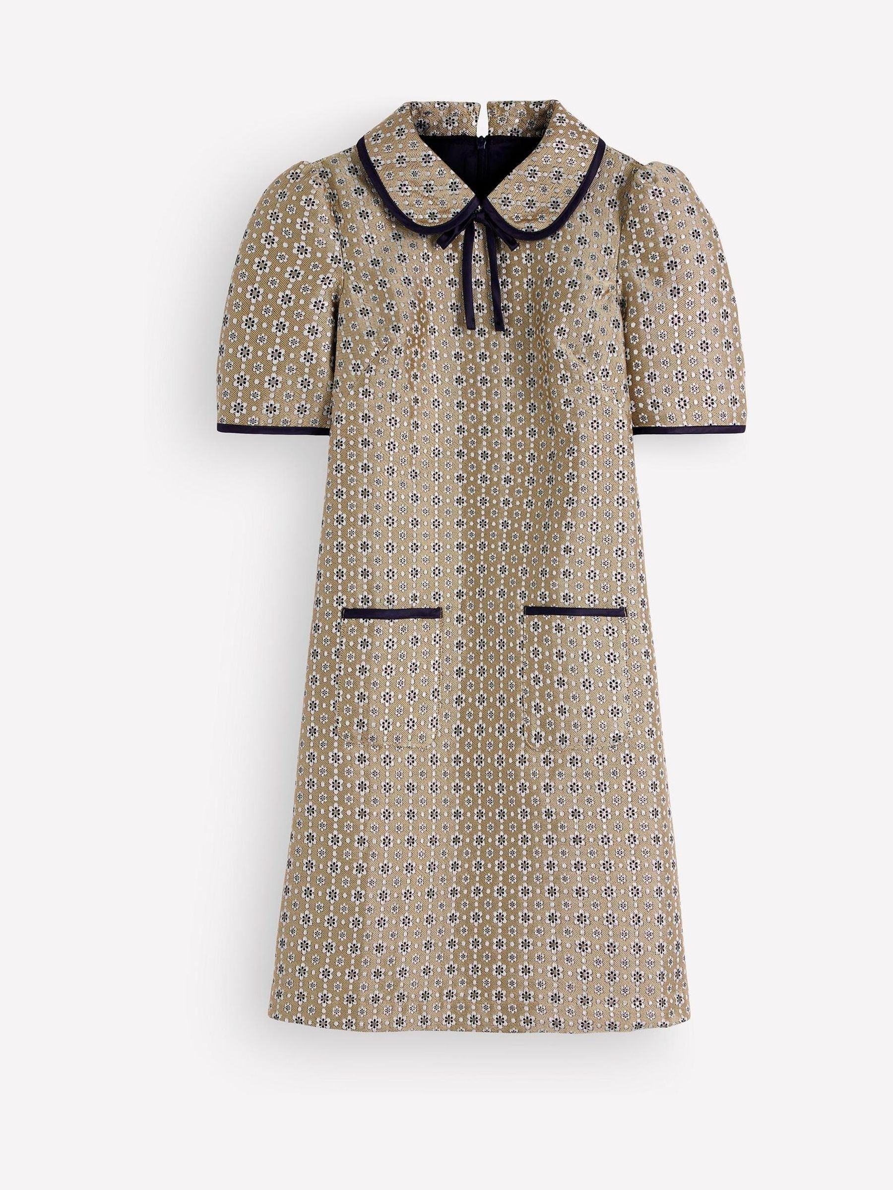 Boden Boden Gold Bow Detail Pocket Shift Dress | Next US