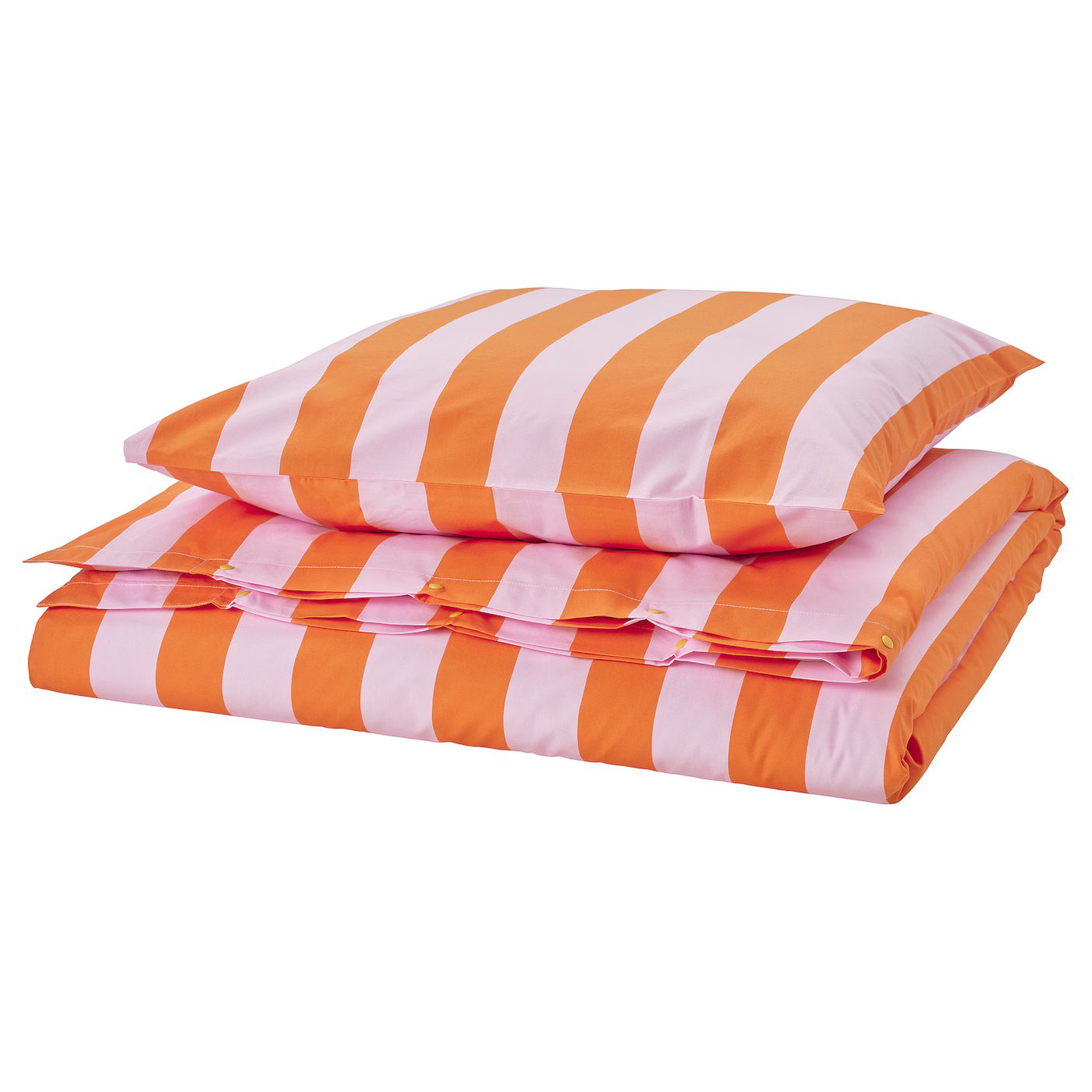 SLÅNHÖSTMAL Bettwäsche-Set, 2-teilig, orange/rosa/gestreift, 140x200/80x80 cm - IKEA Deutschla... | IKEA (DE)