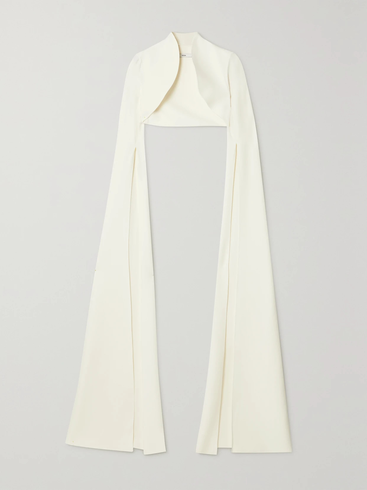 Safiyaa - Cropped Crepe Jacket - Ivory | NET-A-PORTER (US)