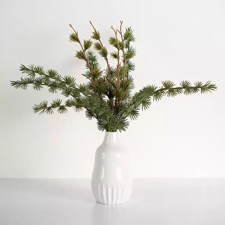 Pine Branch Arrangement in White Vase | Kirkland's Home