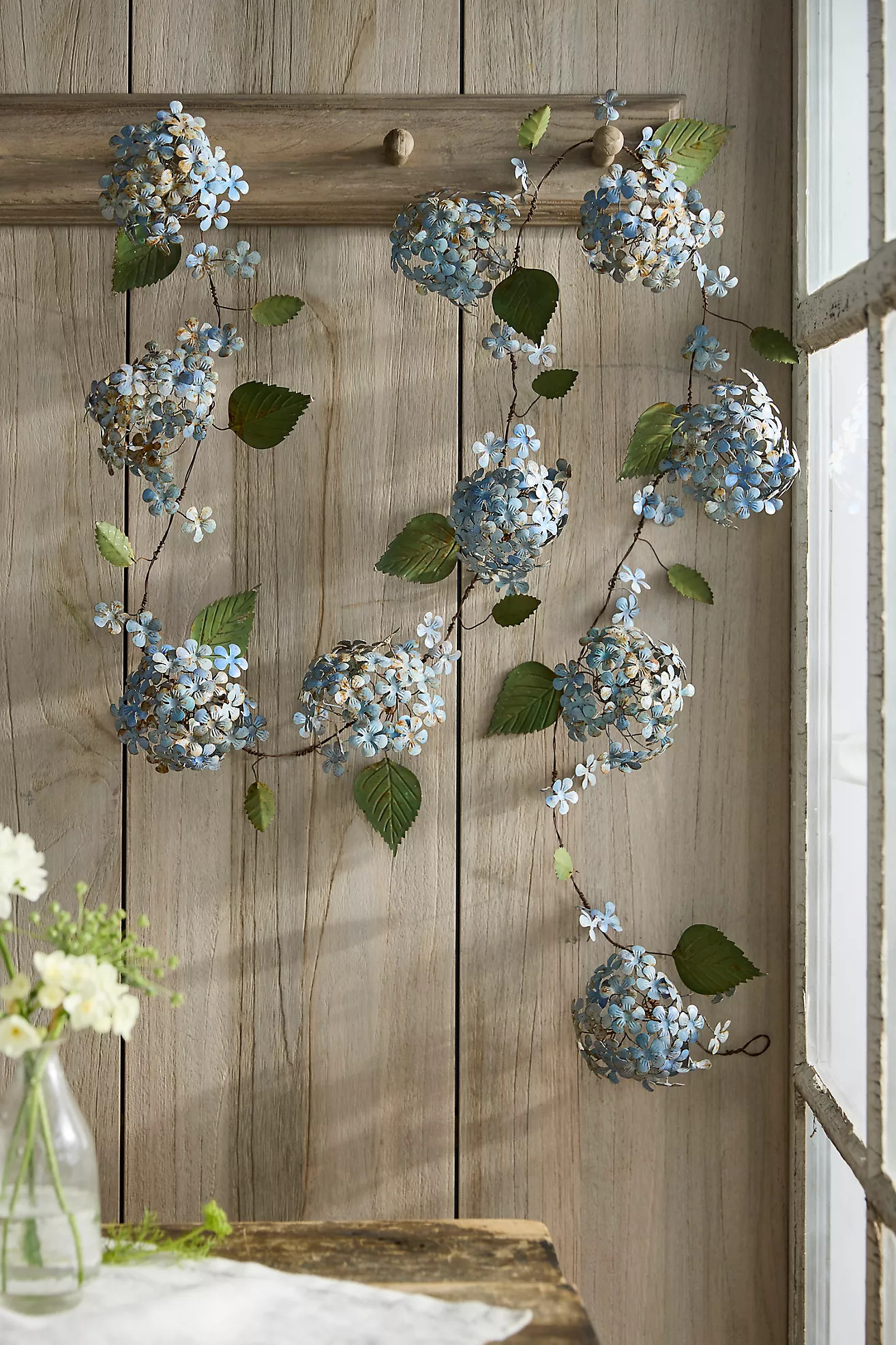 Blue Hydrangea Iron Garland | Anthropologie (US)