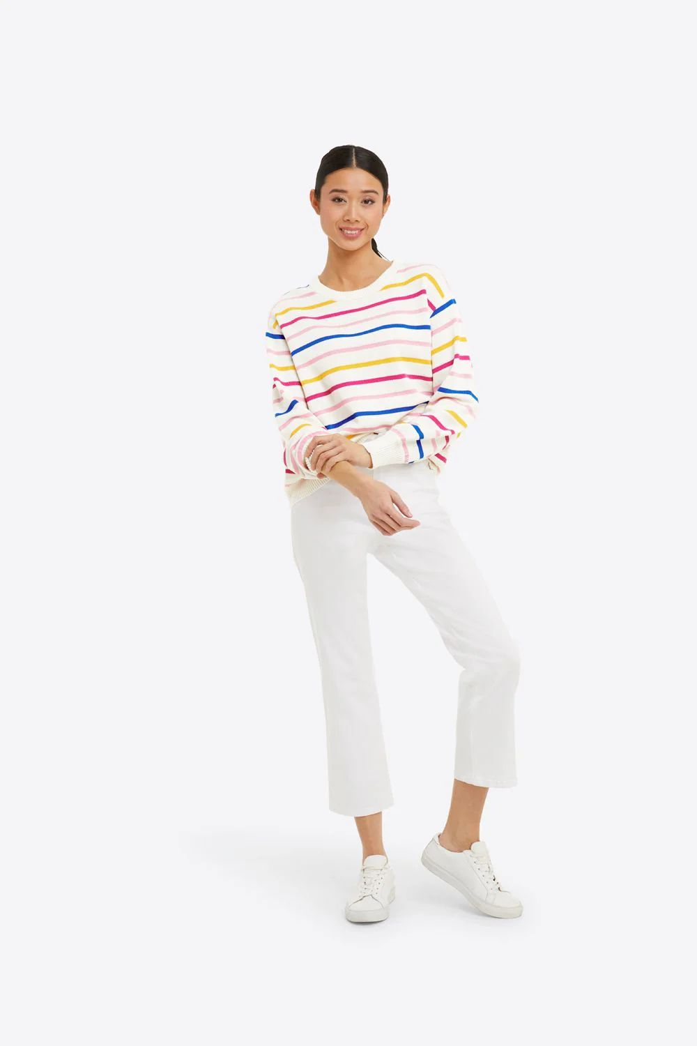 Multi Stripe Crewneck Sweater | Draper James (US)