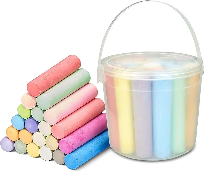 KAYIVA Sidewalk Chalk, 20 Colors Jumbo Street Chalk For Creative Kids Drawing, Non Toxic Washable... | Amazon (US)
