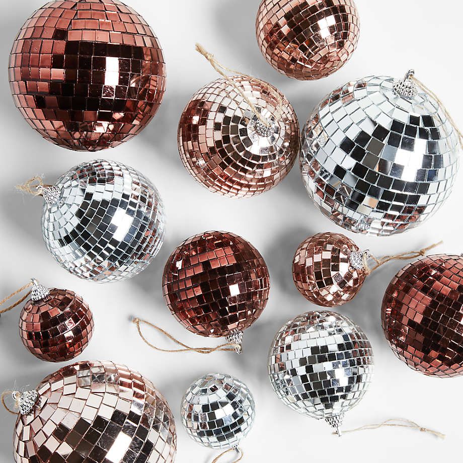 Stevey Disco Ball Christmas Tree Ornaments by Leanne Ford, Set of 12 + Reviews | Crate & Barrel | Crate & Barrel