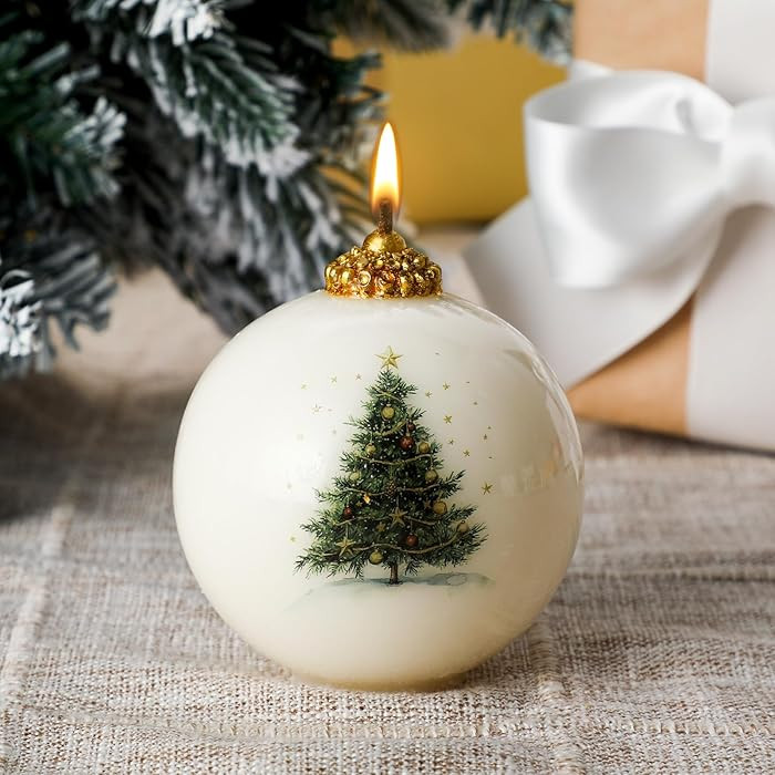 Nuanchu Christmas Ball Candles Christmas Tree Vintage Gifts for Women Rustic Candle Xmas Candles ... | Amazon (US)