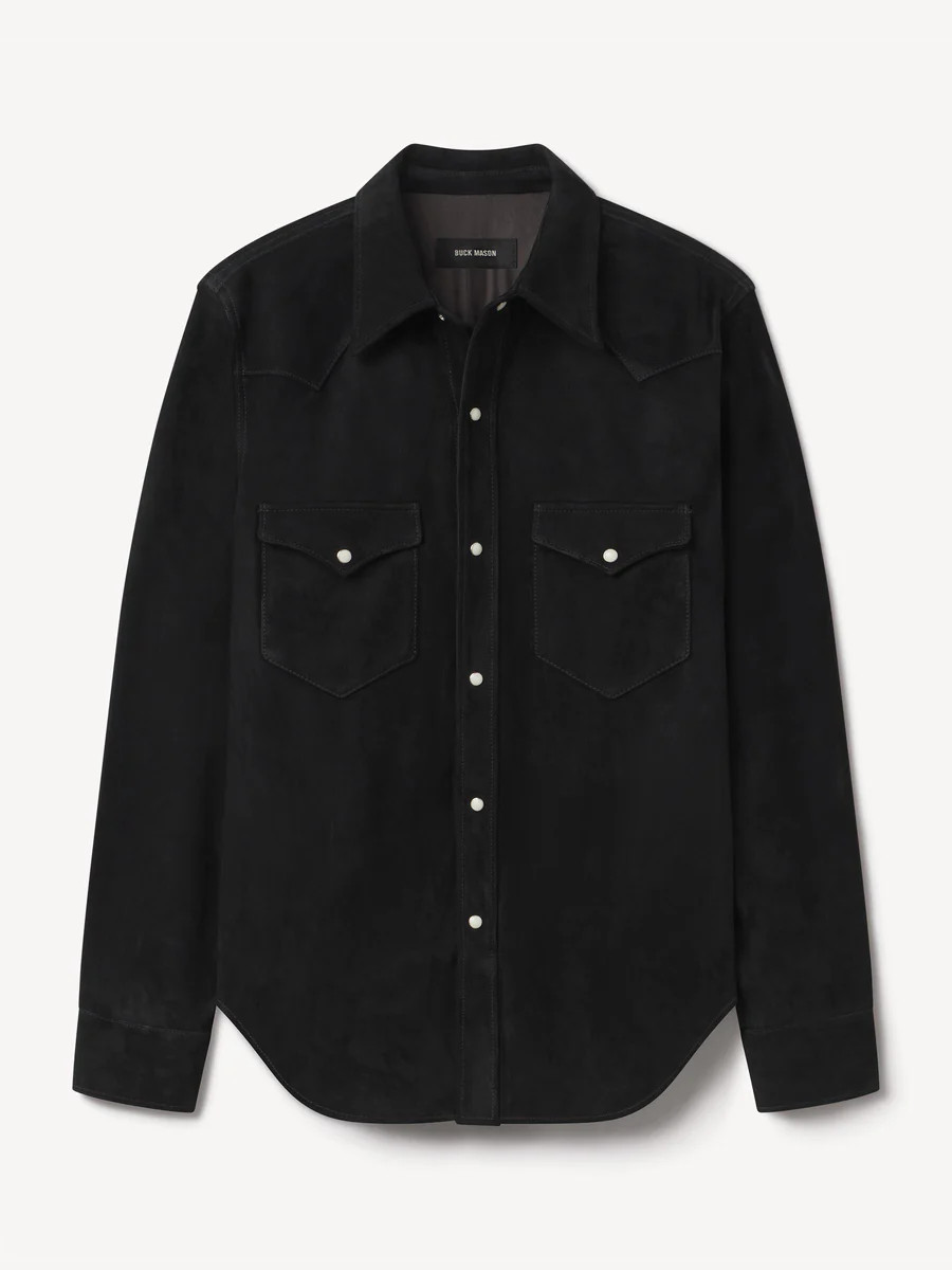 Black Panhandler Suede Western Shirt - Buck Mason- Modern American Classics | Buck Mason