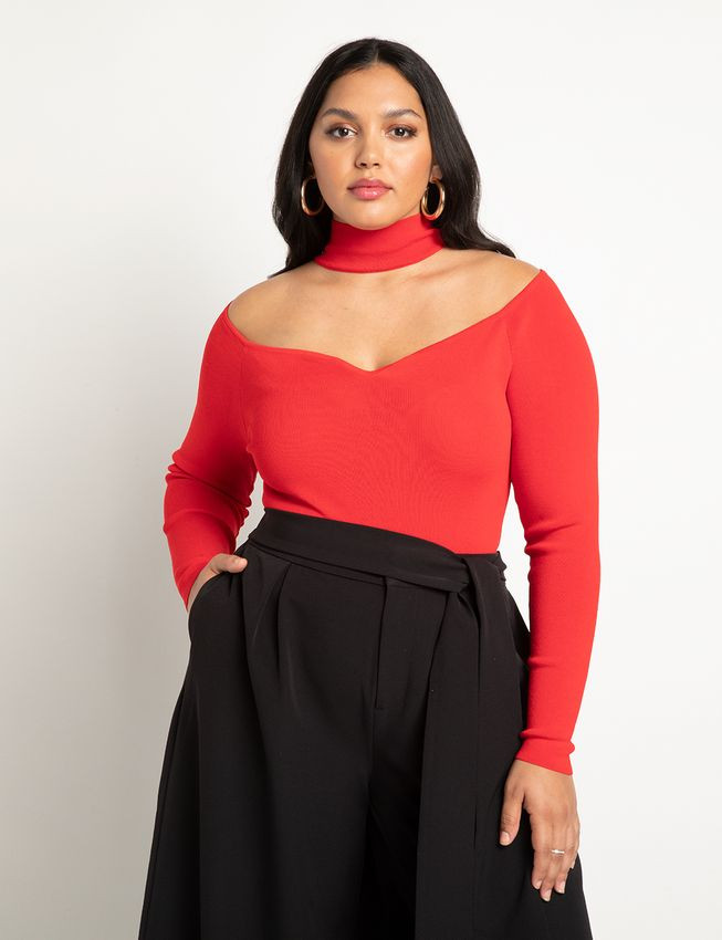 Open Neckline Slinky Sweater | Eloquii