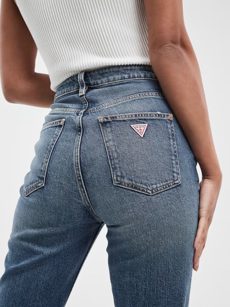 Eco Distressed High-Rise Mom Jeans | Guess (US)