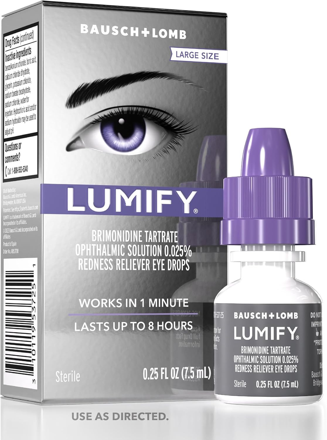 LUMIFY Redness Reliever Eye Drops, For Whiter & Brighter Looking Eyes, 0.25 Fl Oz (7.5 mL) | Amazon (US)