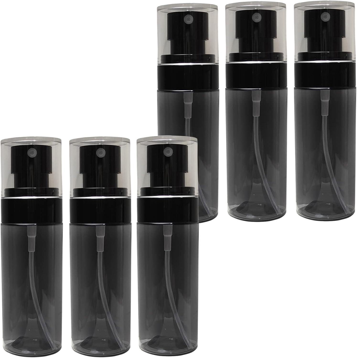 2oz Small Travel Spray Bottle Empty 60ml Transparent Black Fine Mist Toner Plastic Bottle(6pcs,Bl... | Amazon (US)
