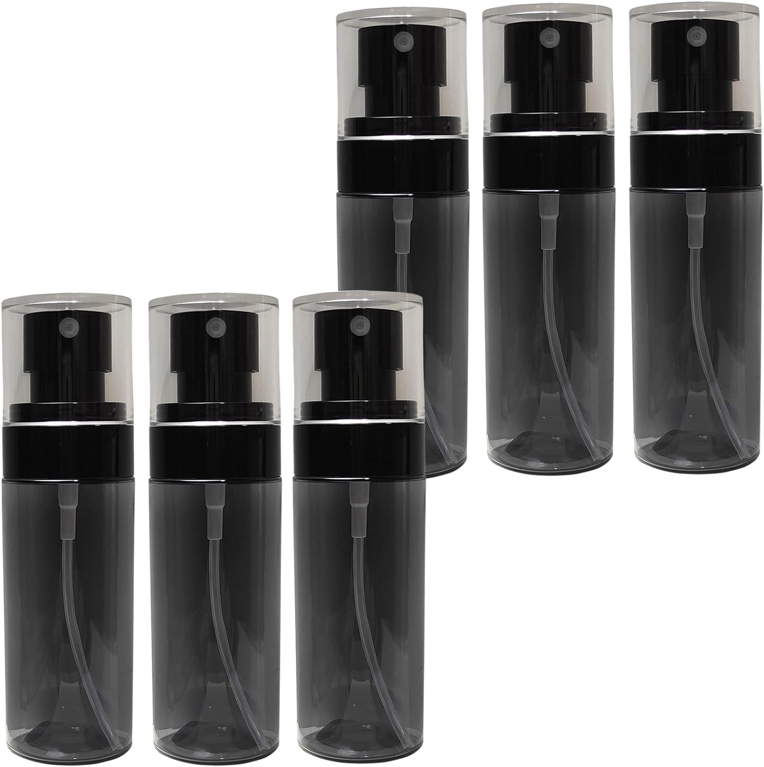 2oz Small Travel Spray Bottle Empty 60ml Transparent Black Fine Mist Toner Plastic Bottle(6pcs,Bl... | Amazon (US)