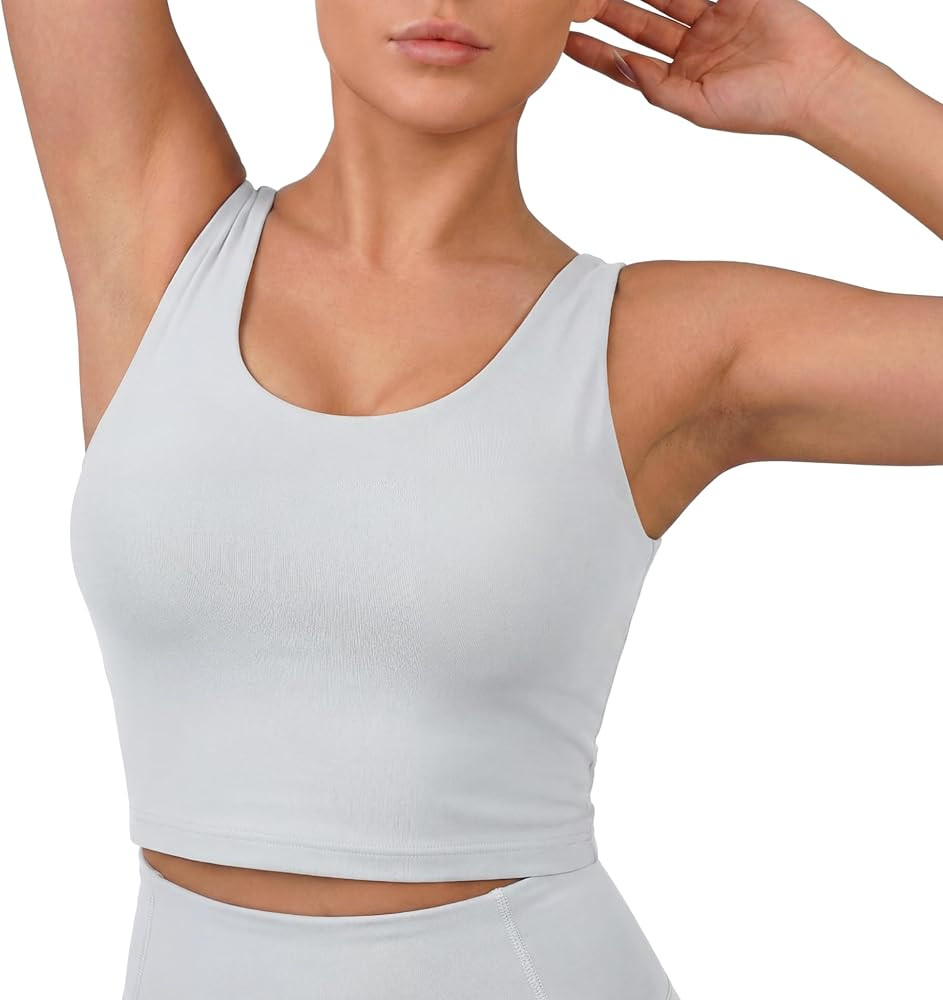 Nirlon U Tank Sports Bra for Women – Scoop Neck Workout Top with Built-in Cups – Ideal for Yo... | Amazon (US)