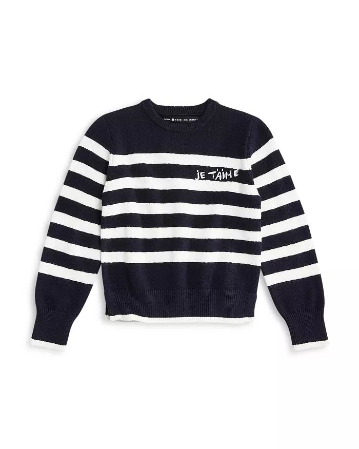 Girls' Basic With a Twist Striped Sweater, Big Kid - 100% Exclusive | Bloomingdale's (US)