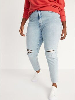 High-Waisted O.G. Straight Ripped Ankle Jeans for Women | Old Navy (US)