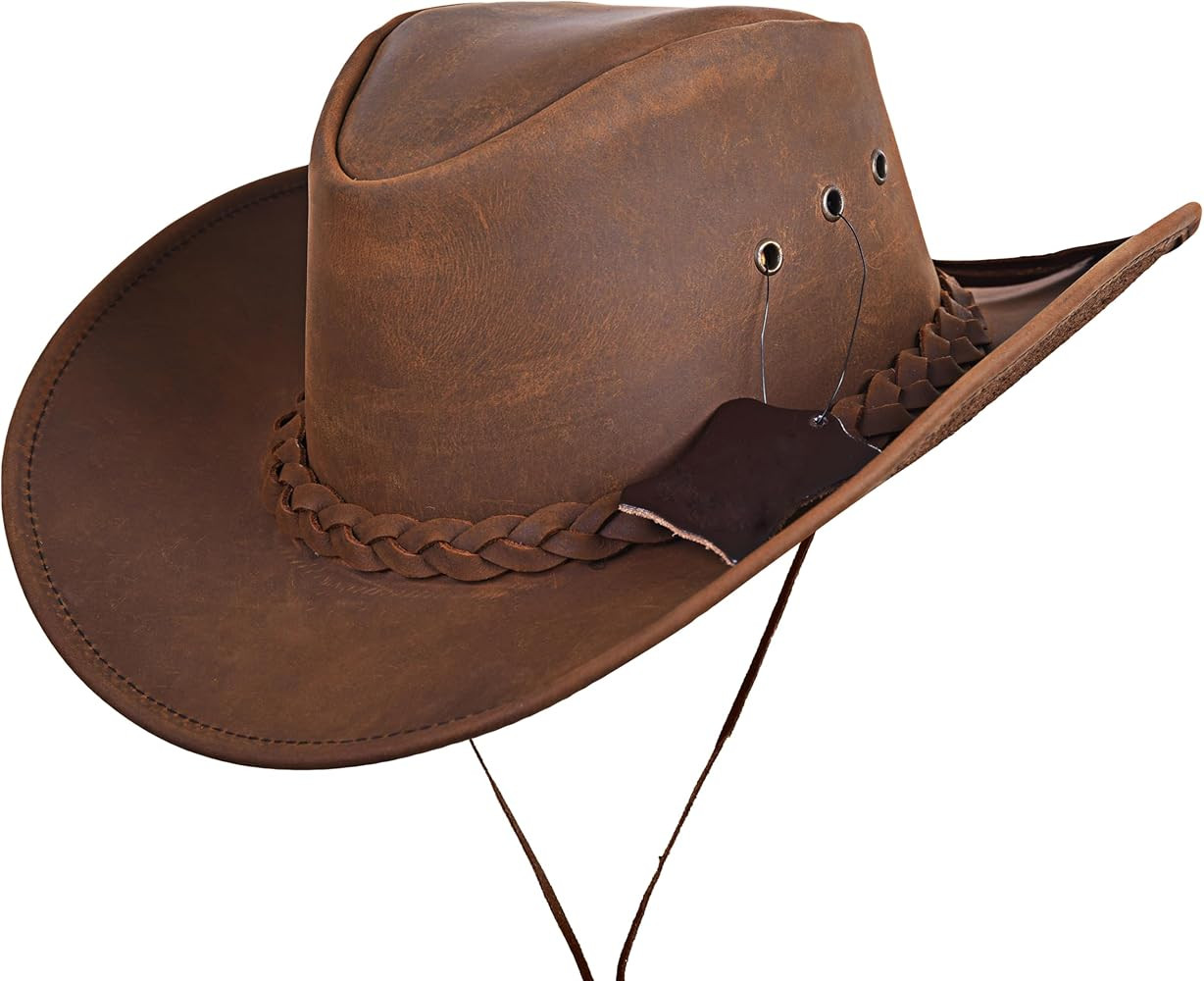 Pretlet Leather Cowboy hat for Men & Women Durable Handcrafted Lightweight Shapeable Western Hats... | Amazon (US)