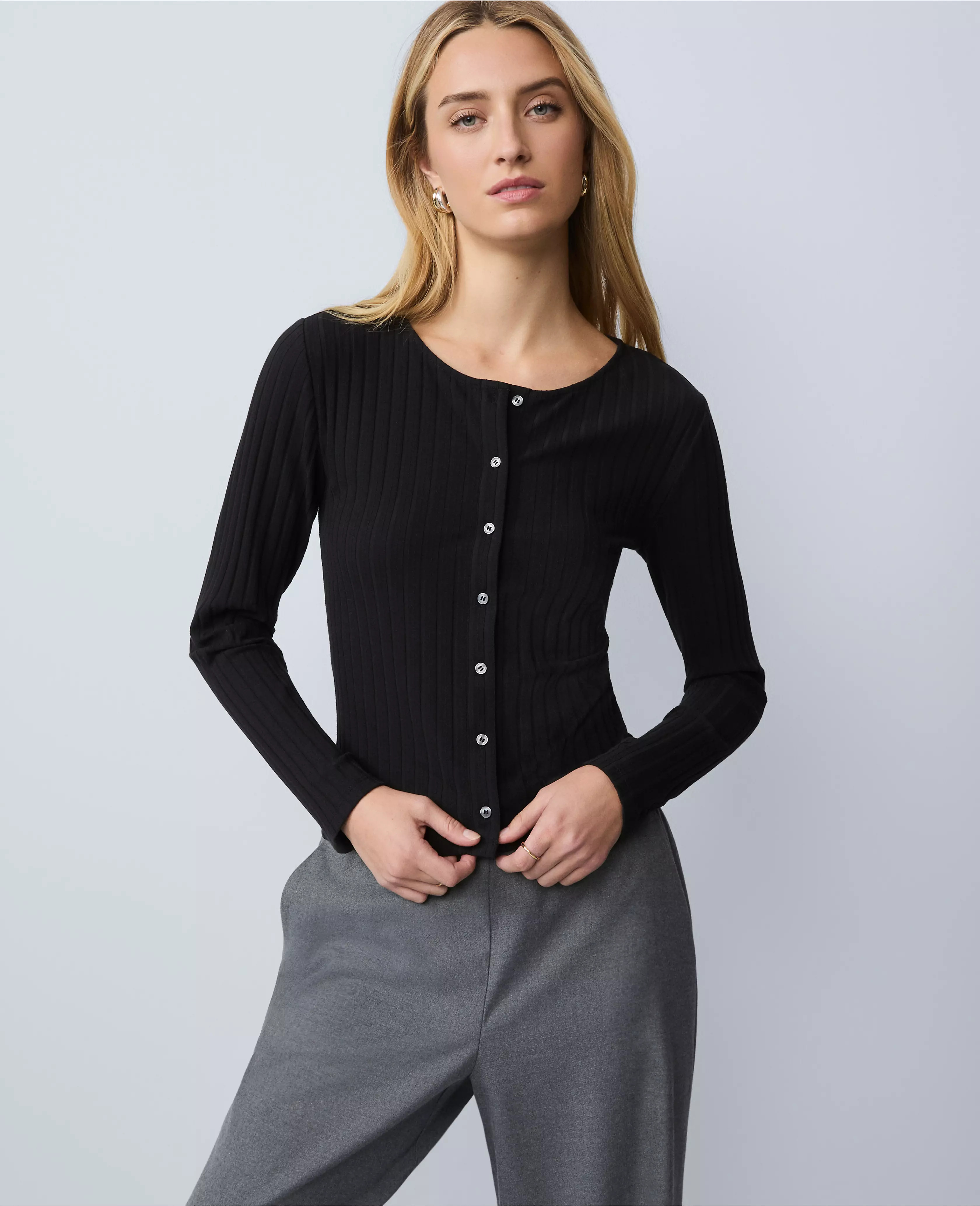 Petite Weekend Collection Crew Neck Cardigan | Ann Taylor
