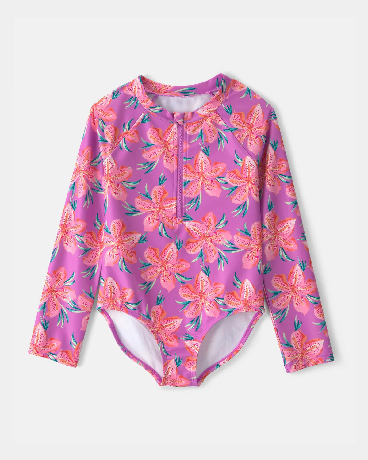 Girls Tropical Floral Rashguard Swimsuit - Purple | Carter's Inc