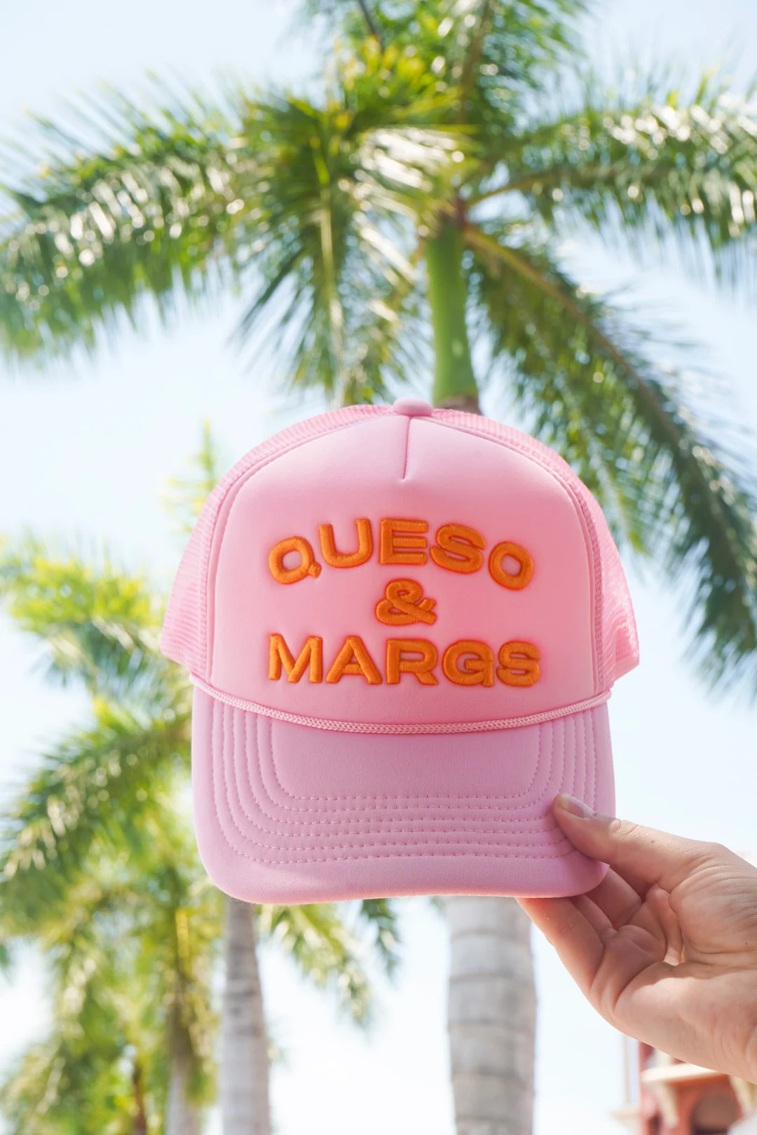 Queso and Margs - Pink Foam Trucker Hat | KenzKustomz
